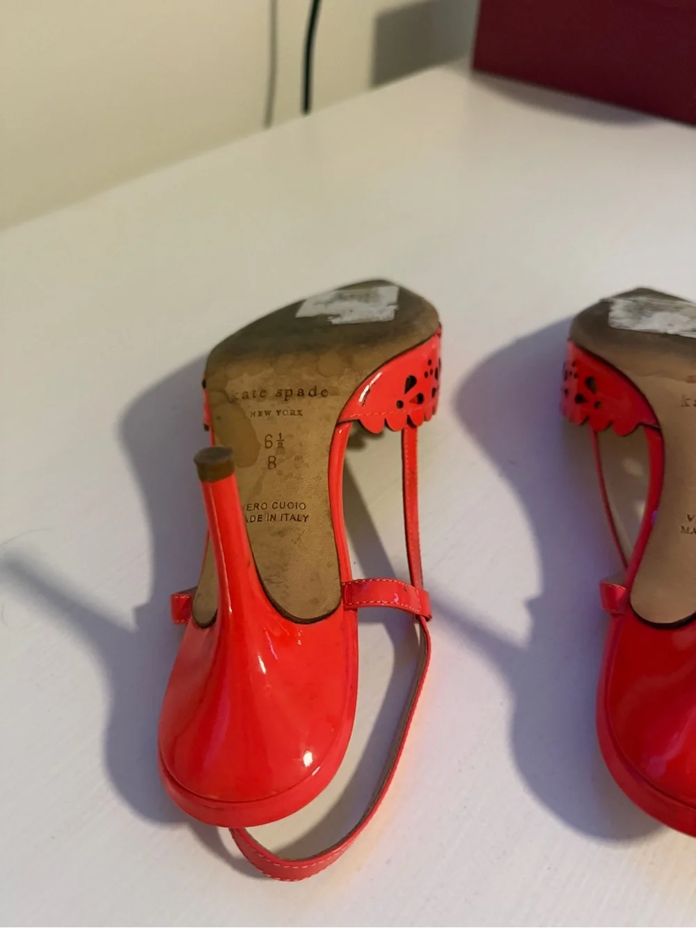 kate spade Coral Laser-Cut Pointed Slingback Heels